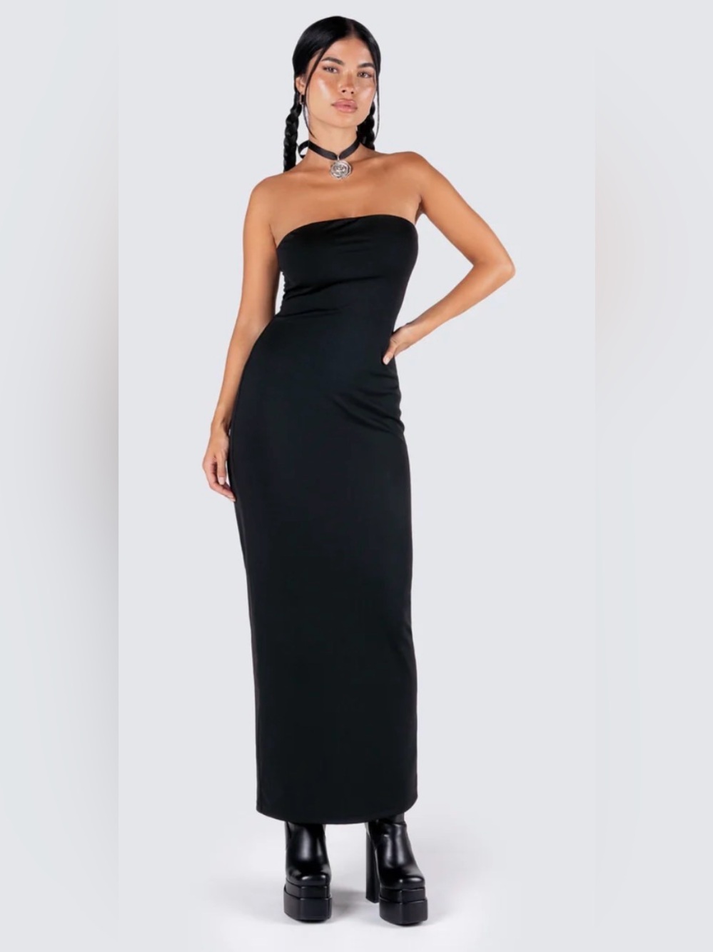 Akari Black Tube Maxi Dress